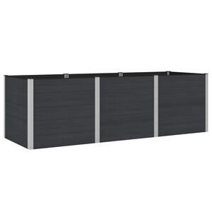 vidaXL Paauk&scaron;tinta sodo lova Juoda 300 x 100 x 91 cm aliuminis