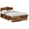 vidaXL Lovos rėmas Senas medis 135 x 190 cm Kietos pu&scaron;ies mediena