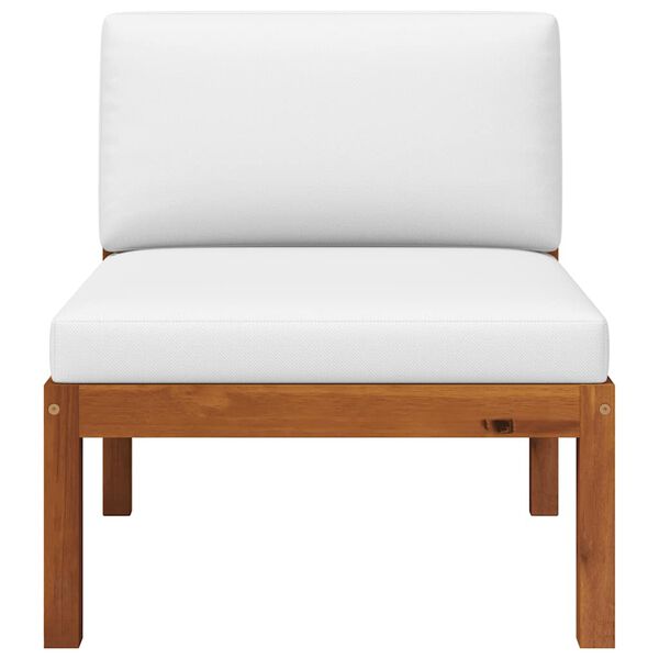 vidaXL Sodo vidurinė sofa su pagalvėlėmis, akacijos mediena ir virvė