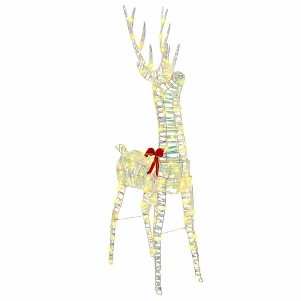vidaXL 3D reindžeras su 140 LED &Scaron;ilta balta 128 cm PET