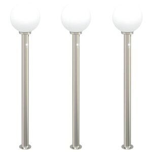 vidaXL &Scaron;viestuvai su jutikliu, 3 vnt., 120 cm, nerūdijantis plienas, IP44