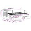 vidaXL Lova su ištraukiama dalimi/stalčiais, pilka, 80x200cm, aksomas