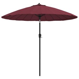 vidaXL Lauko skėtis nuo saulės su aliuminio stulpu, raudonas, 250cm