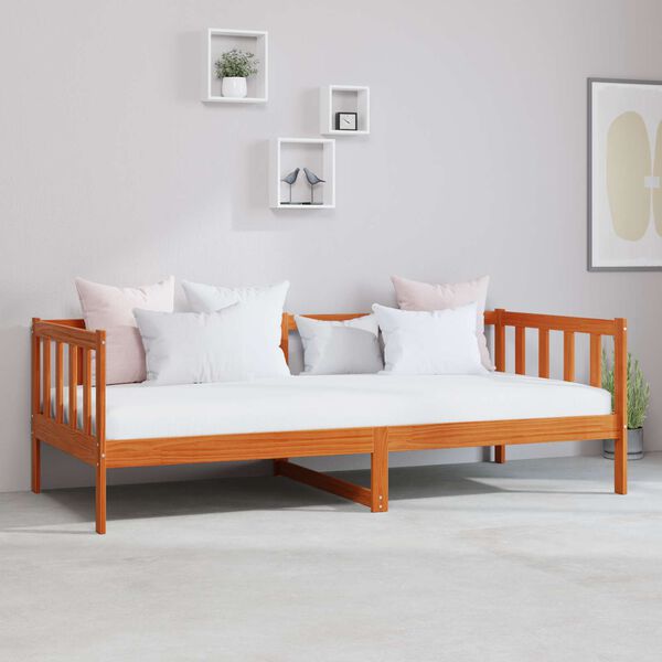 vidaXL Dienos lova su čiužiniu Va&scaron;ko Ruda ir Balta 90 x 200 cm