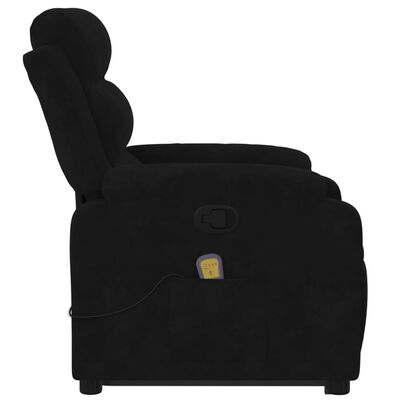 vidaXL Atsistojantis atlošiamas masažinis krėslas, juodas, aksomas