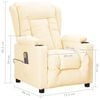 vidaXL Masažinis krėslas, kreminės spalvos, dirbtinė oda