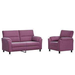 vidaXL Sofos komplektas 2 pcs Violetinė Aksomas