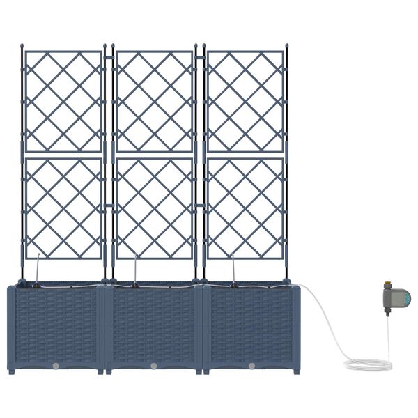 vidaXL Sodo vazonas 2 pcs Pilka 80 x 40 x 125,5 cm Plienas