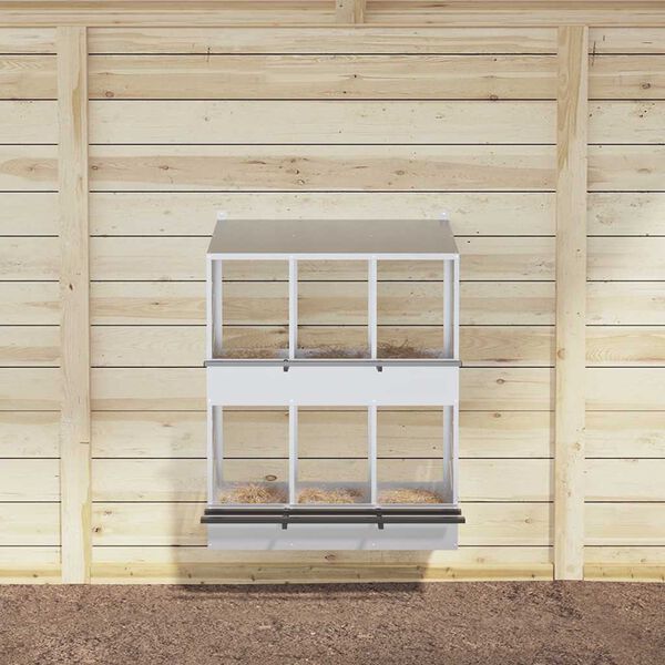 vidaXL viščiukų lizdų dėžutė su 6 skyriais cinkuoto sidabro metalo