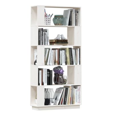 vidaXL Spintelė knygoms/kambario pertvara, balta, 80x25x163,5cm, pušis