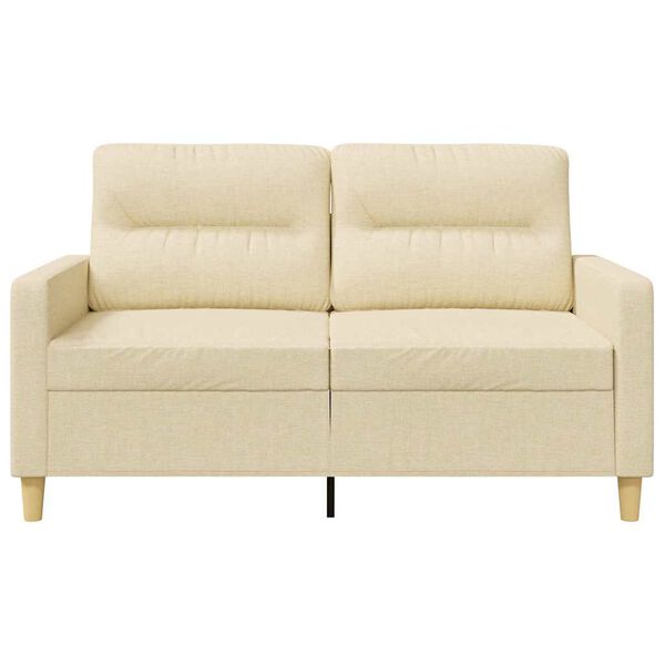 vidaXL Dvivietė sofa, kreminės spalvos, 120cm, audinys