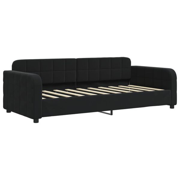 vidaXL Sofa, juodos spalvos, 90x190cm, aksomas