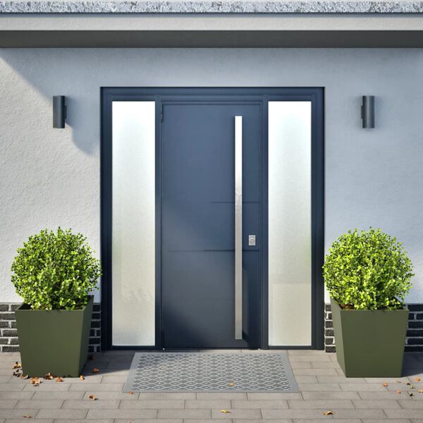 vidaXL Sodo loveliai, 2vnt., alyvuogių žali, 50x50x50cm, plienas