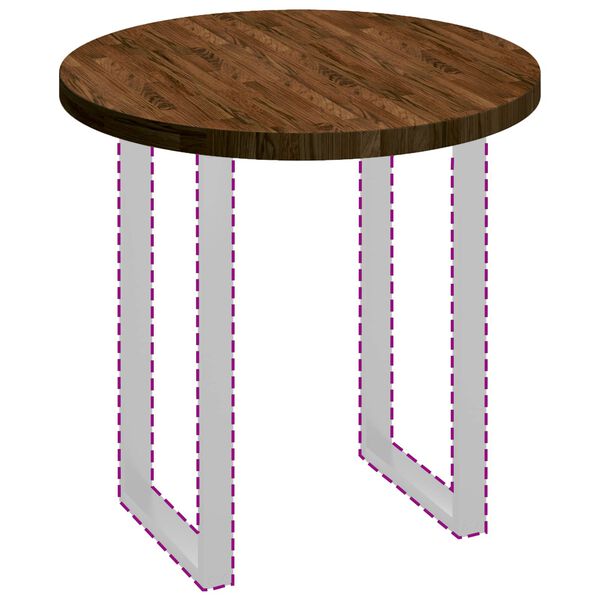 vidaXL Stalo vir&scaron;us Tamsiai rudas &Oslash; 80 x 4 cm Kietas ąžuolo medis