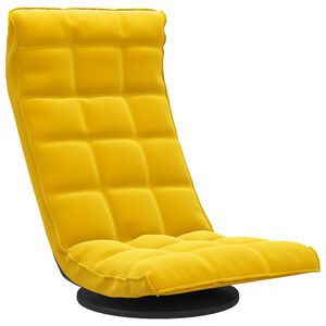 vidaXL Ant grindų pastatoma pasukama kėdė, geltonos spalvos, aksomas