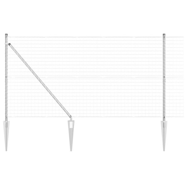 vidaXL Tvora su stulpais Sidabro 1.2 x 10 m Plienas