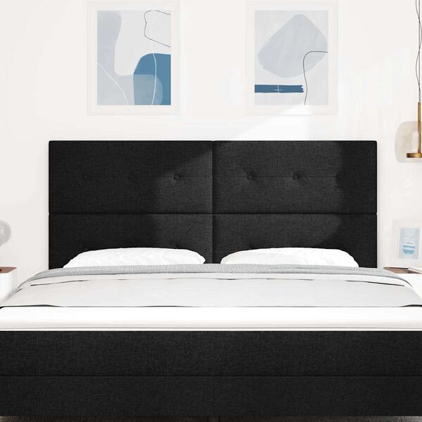 vidaXL Galvūgalis su galvūgalio Juoda 180 cm Dirbtinė oda