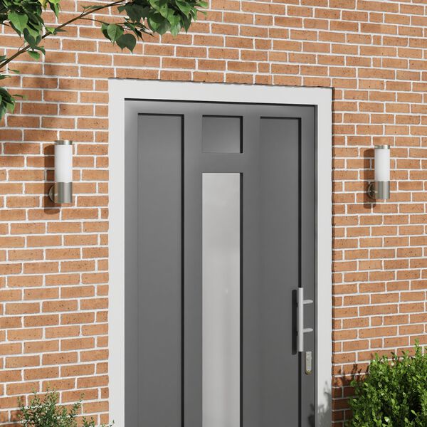 vidaXL Lauko Sieniniai Šviestuvai 2 pcs Sidabro 12 x 7.5 x 27 cm