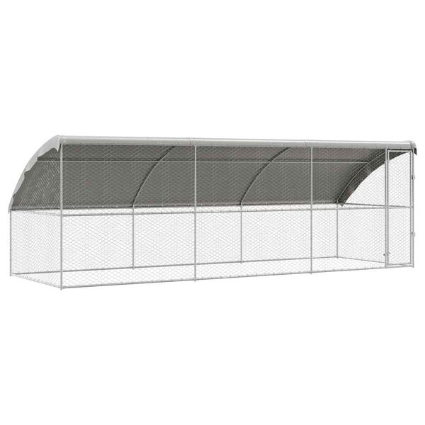 vidaXL &Scaron;unų narvas 3 pcs Sidabro 6 x 2 x 2 m Galvanizuotas plienas