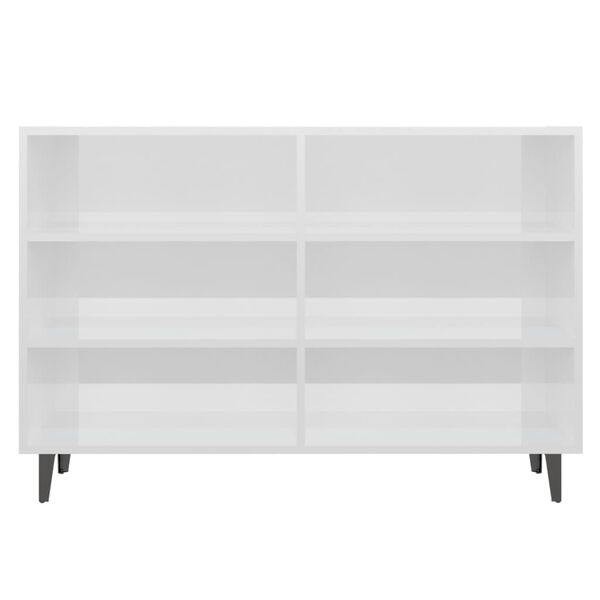 vidaXL Šoninė spintelė, balta, 103,5x35x70cm, apdirbta mediena, blizgi