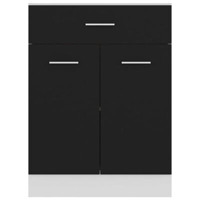 vidaXL Apatinė spintelė su stalčiumi, juoda, 60x46x81,5cm, MDP