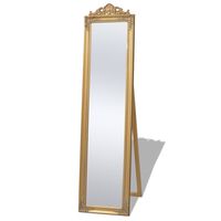 vidaXL Pastatomas veidrodis, barokinio st., 160x40 cm, auksinės sp.