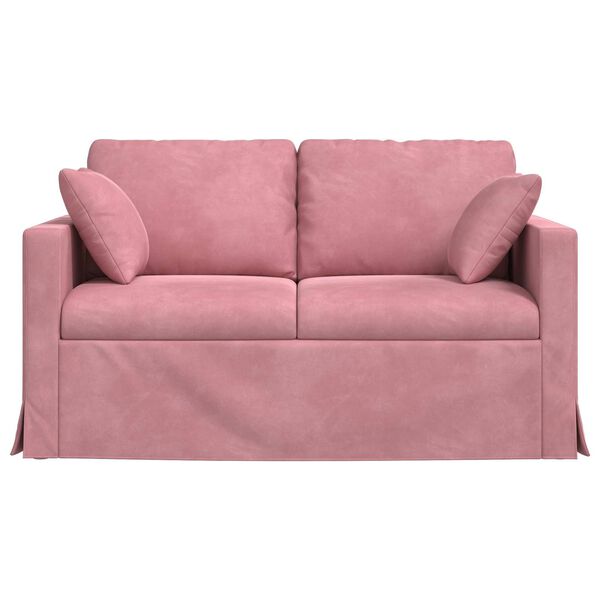 vidaXL Sofa Rožinė Bendri matmenys: 138 x 78 cm (P X G x A) Aksomas