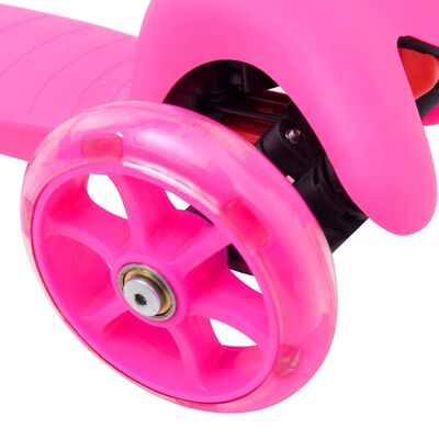 vidaXL Vaikiškas triratis paspirtukas su reguliuojamu vairu, rožinis
