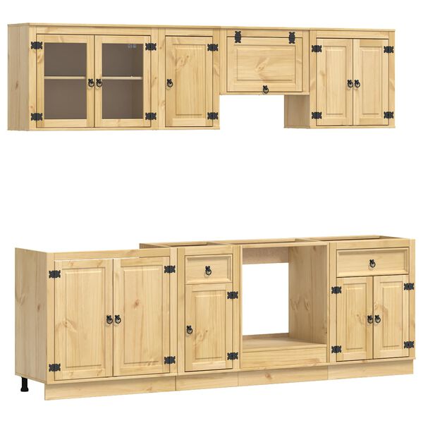 vidaXL Spintelė su stalčiais su stalčių SKI 8 pcs Medaus Ruda