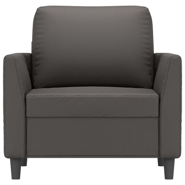 vidaXL Krėslas, pilkos spalvos, 60cm, dirbtinė oda