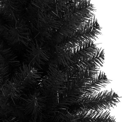 vidaXL Dirbtinė Kalėdų eglutė su stovu, juodos spalvos, 180cm, PVC