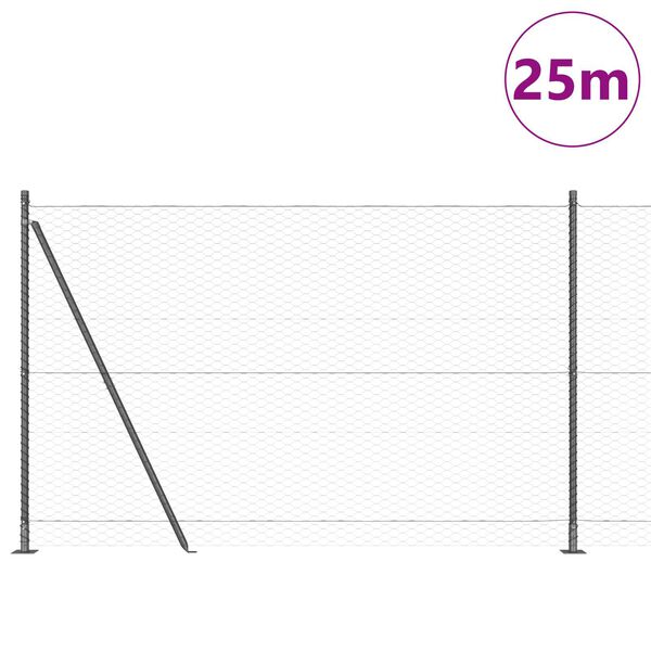 vidaXL Tvorelės stulpas Pilka 25 x 1,4 m (36 mm tinklelis)