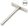 vidaXL Plūduriuojančių lentynų laikikliai, 12 vnt., &Oslash;10x100 mm, plieno