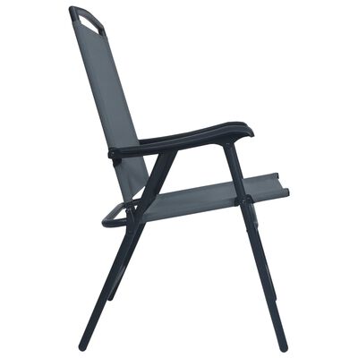 vidaXL Sulankstomos sodo kėdės, 2vnt., pilkos spalvos, tekstilenas