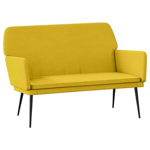 vidaXL Suoliukas, geltonos spalvos, 108x79x79cm, aksomas