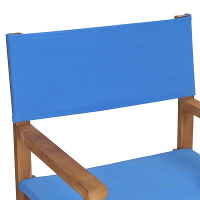 vidaXL Režisieriaus kėdės, 2vnt., mėlynos, tikmedžio medienos masyvas