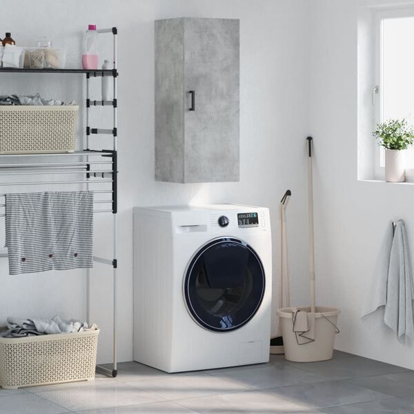 vidaXL Prie sienos montuojama spintelė, betono pilka, 34,5x34x90cm