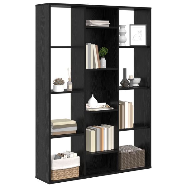 vidaXL Kambario pertvara su lentyna Juodas ąžuolas 100 x 24 x 140 cm