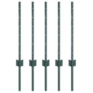 vidaXL Įmontuotas tvoros stulpas 5 vnt. Žalia 100 cm