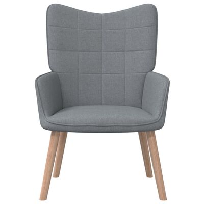 vidaXL Poilsio kėdė su pakoja, šviesiai pilka, audinys