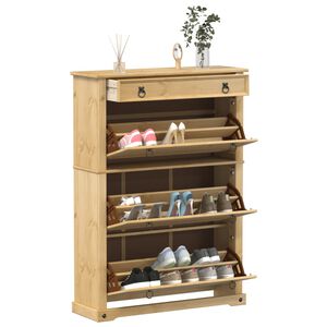 vidaXL Spintelė batams Corona, 99x32x138cm, pu&scaron;ies medienos masyvas