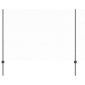 vidaXL Hexagonal Fence with Post 100 x 1,5 m PVC dengtas plienas Pilka