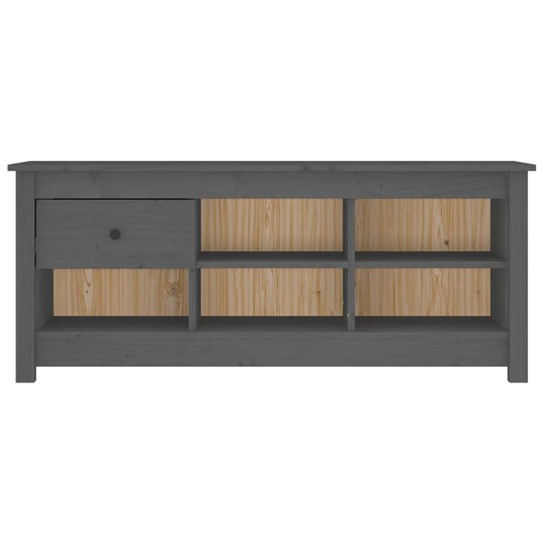 vidaXL Spintelė batams, pilka, 110x38x45,5cm, pušies medienos masyvas