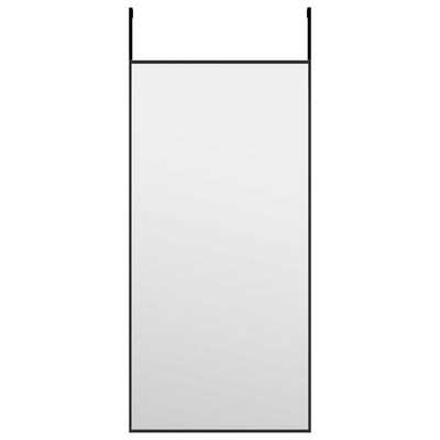 vidaXL Veidrodis ant durų, juodas, 30x60cm, stiklas ir aliuminis