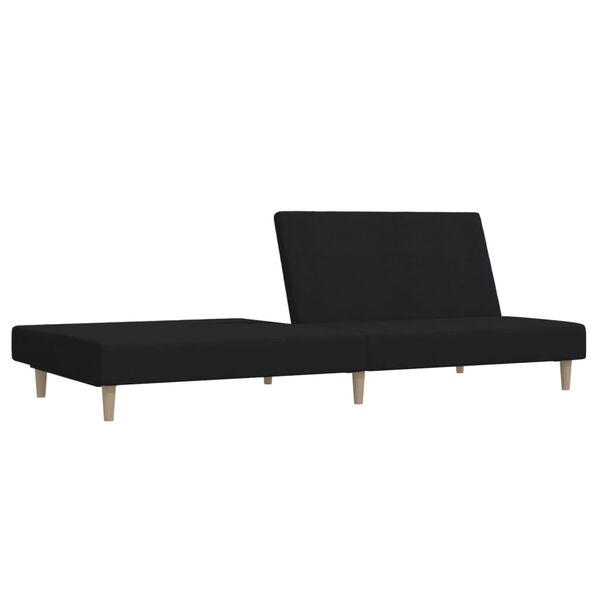 vidaXL Dvivietė sofa-lova, juodos spalvos, audinys