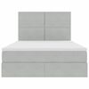 vidaXL Lova su daiktų laikymo vieta ir LED &Scaron;viesiai pilka 140 x 200 cm