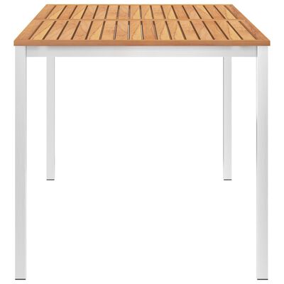 vidaXL Sodo valgomojo stalas, 160x80x75cm, tikmedis ir plienas
