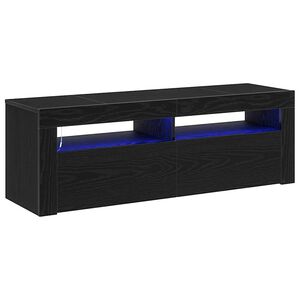 vidaXL Televizoriaus spintelė su LED Juodas ąžuolas 120 x 35 x 40 cm