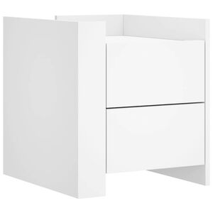 vidaXL Naktinė spintelė, baltos spalvos, 45x50x50cm, apdirbta mediena