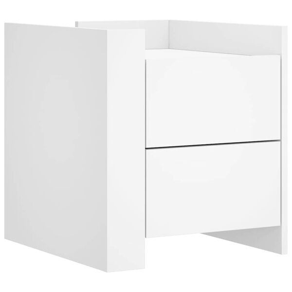 vidaXL Naktinė spintelė, baltos spalvos, 45x50x50cm, apdirbta mediena